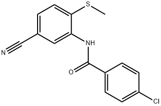 4-CHLORO-N-[5-CYANO-2-(METHYLSULFANYL)PHENYL]BENZENECARBOXAMIDE Struktur