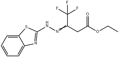 ETHYL 4-AZA-4-(BENZOTHIAZOL-2-YLAMINO)-3-(TRIFLUOROMETHYL)BUT-3-ENOATE Struktur