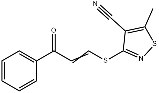 5-METHYL-3-[(3-OXO-3-PHENYL-1-PROPENYL)SULFANYL]-4-ISOTHIAZOLECARBONITRILE Struktur