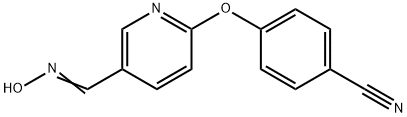 4-((5-[(HYDROXYIMINO)METHYL]-2-PYRIDINYL)OXY)BENZENECARBONITRILE Struktur