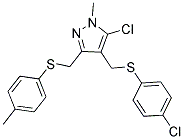 (5-CHLORO-4-([(4-CHLOROPHENYL)SULFANYL]METHYL)-1-METHYL-1H-PYRAZOL-3-YL)METHYL 4-METHYLPHENYL SULFIDE Struktur