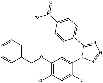 1-[5-(BENZYLOXY)-2,4-DICHLOROPHENYL]-5-(4-NITROPHENYL)-1H-1,2,3,4-TETRAAZOLE Struktur