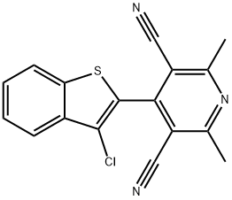 4-(3-CHLORO-1-BENZOTHIOPHEN-2-YL)-2,6-DIMETHYL-3,5-PYRIDINEDICARBONITRILE Struktur