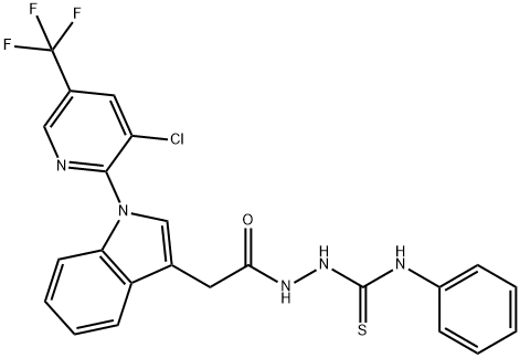 2-(2-(1-[3-CHLORO-5-(TRIFLUOROMETHYL)-2-PYRIDINYL]-1H-INDOL-3-YL)ACETYL)-N-PHENYL-1-HYDRAZINECARBOTHIOAMIDE Struktur