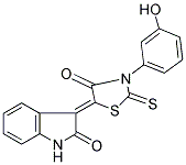 (3Z)-3-[3-(3-HYDROXYPHENYL)-4-OXO-2-THIOXO-1,3-THIAZOLIDIN-5-YLIDENE]-1,3-DIHYDRO-2H-INDOL-2-ONE Struktur