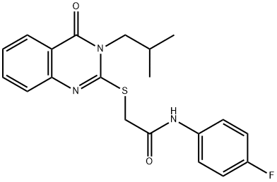 N-(4-FLUOROPHENYL)-2-[(3-ISOBUTYL-4-OXO-3,4-DIHYDRO-2-QUINAZOLINYL)SULFANYL]ACETAMIDE Struktur