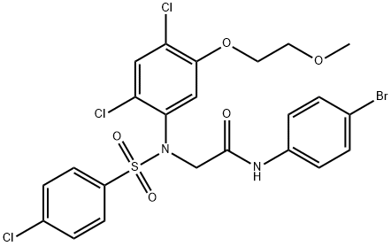 N-(4-BROMOPHENYL)-2-(N-(4-CHLOROPHENYLSULFONYL)-2,4-DICHLORO-5-(2-METHOXYETHOXY)PHENYLAMINO)ACETAMIDE Struktur