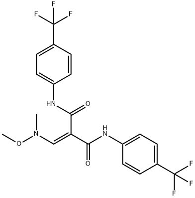 2-([METHOXY(METHYL)AMINO]METHYLENE)-N1,N3-BIS[4-(TRIFLUOROMETHYL)PHENYL]MALONAMIDE Struktur