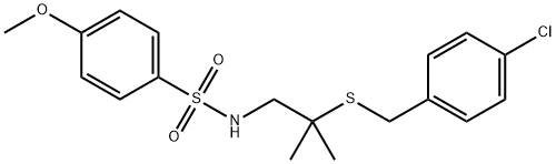 N-(2-[(4-CHLOROBENZYL)SULFANYL]-2-METHYLPROPYL)-4-METHOXYBENZENESULFONAMIDE Struktur