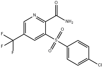 3-[(4-CHLOROPHENYL)SULFONYL]-5-(TRIFLUOROMETHYL)-2-PYRIDINECARBOXAMIDE Struktur