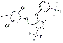 1-METHYL-4-[(2,4,5-TRICHLOROPHENOXY)METHYL]-3-(TRIFLUOROMETHYL)-1H-PYRAZOL-5-YL 3-(TRIFLUOROMETHYL)PHENYL ETHER Struktur