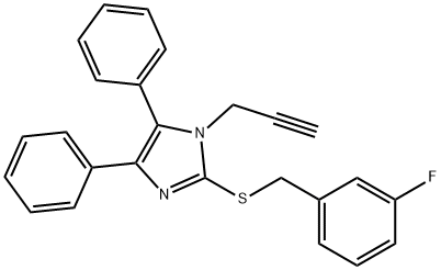 2-[(3-FLUOROBENZYL)SULFANYL]-4,5-DIPHENYL-1-(2-PROPYNYL)-1H-IMIDAZOLE Struktur