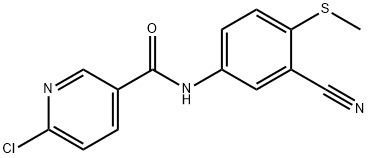 6-CHLORO-N-[3-CYANO-4-(METHYLSULFANYL)PHENYL]NICOTINAMIDE Struktur