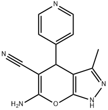 6-AMINO-3-METHYL-4-(4-PYRIDINYL)-1,4-DIHYDROPYRANO[2,3-C]PYRAZOLE-5-CARBONITRILE Struktur