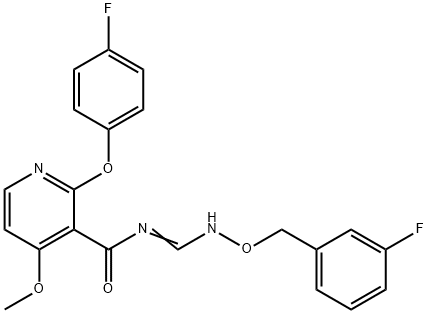 N-(([(3-FLUOROBENZYL)OXY]IMINO)METHYL)-2-(4-FLUOROPHENOXY)-4-METHOXYNICOTINAMIDE Struktur