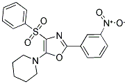 1-[4-BENZENESULFONYL-2-(3-NITRO-PHENYL)-OXAZOL-5-YL]-PIPERIDINE Struktur