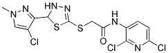 N1-(2,6-DICHLORO-3-PYRIDYL)-2-([5-(4-CHLORO-1-METHYL-1H-PYRAZOL-3-YL)-4,5-DIHYDRO-1,3,4-THIADIAZOL-2-YL]THIO)ACETAMIDE Struktur