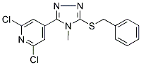 4-[5-(BENZYLTHIO)-4-METHYL-4H-1,2,4-TRIAZOL-3-YL]-2,6-DICHLOROPYRIDINE Struktur