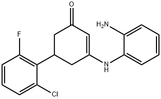 3-(2-AMINOANILINO)-5-(2-CHLORO-6-FLUOROPHENYL)-2-CYCLOHEXEN-1-ONE Struktur