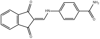 4-(((1,3-DIOXOINDAN-2-YLIDENE)METHYL)AMINO)BENZAMIDE Struktur