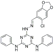 (E)-6-(2-((6-CHLOROBENZO[D][1,3]DIOXOL-5-YL)METHYLENE)HYDRAZINYL)-N2,N4-DIPHENYL-1,3,5-TRIAZINE-2,4-DIAMINE Struktur