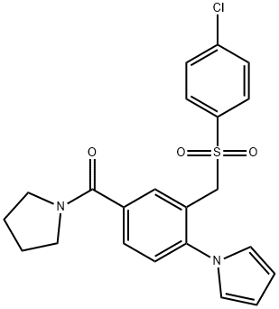 [3-([(4-CHLOROPHENYL)SULFONYL]METHYL)-4-(1H-PYRROL-1-YL)PHENYL](1-PYRROLIDINYL)METHANONE Struktur