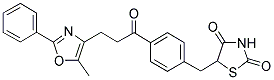 2-PHENYL-5-METHYL-4-[4-((1,3-THIAZOLIDIN-2,4-DIONE-5-YL)METHYL)PHENYLCARBONYLETHYL]OXAZOLE Struktur