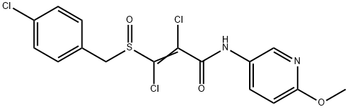 2,3-DICHLORO-3-[(4-CHLOROBENZYL)SULFINYL]-N-(6-METHOXY-3-PYRIDINYL)ACRYLAMIDE Struktur