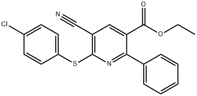 ETHYL 6-[(4-CHLOROPHENYL)SULFANYL]-5-CYANO-2-PHENYLNICOTINATE Struktur