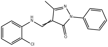 4-[(2-CHLOROANILINO)METHYLENE]-5-METHYL-2-PHENYL-2,4-DIHYDRO-3H-PYRAZOL-3-ONE Struktur