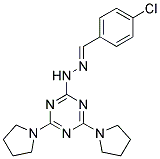 4-CHLOROBENZALDEHYDE (4,6-DIPYRROLIDIN-1-YL-1,3,5-TRIAZIN-2-YL)HYDRAZONE Struktur