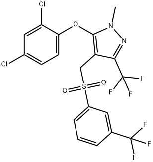 5-(2,4-DICHLOROPHENOXY)-1-METHYL-3-(TRIFLUOROMETHYL)-4-(([3-(TRIFLUOROMETHYL)PHENYL]SULFONYL)METHYL)-1H-PYRAZOLE Struktur