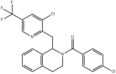 (4-CHLOROPHENYL)[1-([3-CHLORO-5-(TRIFLUOROMETHYL)-2-PYRIDINYL]METHYL)-3,4-DIHYDRO-2(1H)-ISOQUINOLINYL]METHANONE Struktur