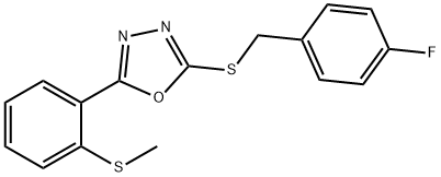 2-[(4-FLUOROBENZYL)SULFANYL]-5-[2-(METHYLSULFANYL)PHENYL]-1,3,4-OXADIAZOLE Struktur