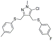 (5-CHLORO-4-([(4-FLUOROPHENYL)SULFANYL]METHYL)-1-METHYL-1H-PYRAZOL-3-YL)METHYL 4-METHYLPHENYL SULFIDE Struktur