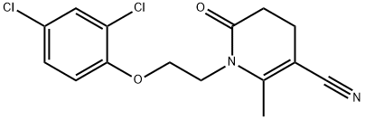 1-[2-(2,4-DICHLOROPHENOXY)ETHYL]-2-METHYL-6-OXO-1,4,5,6-TETRAHYDRO-3-PYRIDINECARBONITRILE Struktur