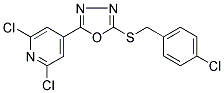 2-[(4-CHLOROBENZYL)THIO]-5-(2,6-DICHLORO-4-PYRIDYL)-1,3,4-OXADIAZOLE Struktur