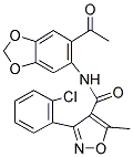 N-(6-ACETYLBENZO[D]1,3-DIOXOLAN-5-YL)(3-(2-CHLOROPHENYL)-5-METHYLISOXAZOL-4-YL)FORMAMIDE Struktur