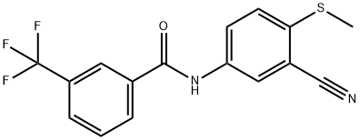 N-[3-CYANO-4-(METHYLSULFANYL)PHENYL]-3-(TRIFLUOROMETHYL)BENZENECARBOXAMIDE Struktur