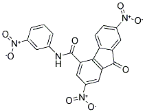 N4-(3-NITROPHENYL)-2,7-DINITRO-9-OXO-9H-4-FLUORENECARBOXAMIDE Struktur