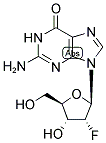 2-AMINO-9-((2R,3R,4R,5R)-3-FLUORO-4-HYDROXY-5-HYDROXYMETHYL-TETRAHYDRO-FURAN-2-YL)-1,9-DIHYDRO-PURIN-6-ONE Struktur