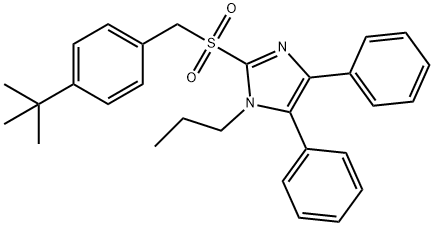 2-([4-(TERT-BUTYL)BENZYL]SULFONYL)-4,5-DIPHENYL-1-PROPYL-1H-IMIDAZOLE Struktur