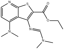 ETHYL 4-(DIMETHYLAMINO)-3-([(DIMETHYLAMINO)METHYLENE]AMINO)THIENO[2,3-B]PYRIDINE-2-CARBOXYLATE Struktur