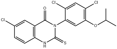 6-CHLORO-3-(2,4-DICHLORO-5-ISOPROPOXYPHENYL)-2-SULFANYL-4(3H)-QUINAZOLINONE Struktur