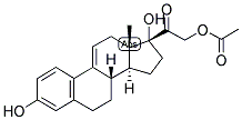 19-NOR-1,3,5(10), 9(11)-PREGNATETRAEN-3,17-ALPHA, 21-TRIOL-20-ONE 21-ACETATE Struktur