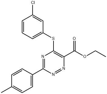 ETHYL 5-[(3-CHLOROPHENYL)SULFANYL]-3-(4-METHYLPHENYL)-1,2,4-TRIAZINE-6-CARBOXYLATE Struktur