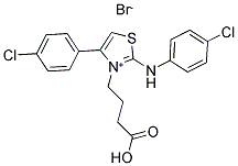 4-[2-(4-CHLOROANILINO)-4-(4-CHLOROPHENYL)-1,3-THIAZOL-3-IUM-3-YL]BUTANOIC ACID BROMIDE Struktur