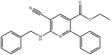 ETHYL 6-(BENZYLAMINO)-5-CYANO-2-PHENYLNICOTINATE Struktur