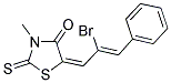 (5E)-5-[(2Z)-2-BROMO-3-PHENYLPROP-2-ENYLIDENE]-3-METHYL-2-THIOXO-1,3-THIAZOLIDIN-4-ONE Struktur