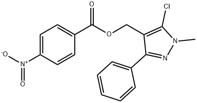 (5-CHLORO-1-METHYL-3-PHENYL-1H-PYRAZOL-4-YL)METHYL 4-NITROBENZENECARBOXYLATE Struktur